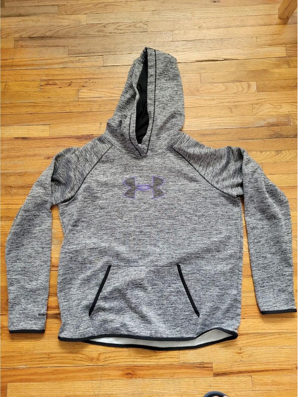 UNDER ARMOUR UA STORM MENS LARGE PULLOVER HOODIE HOODED SWEATSHIRT PURPLE LOGO